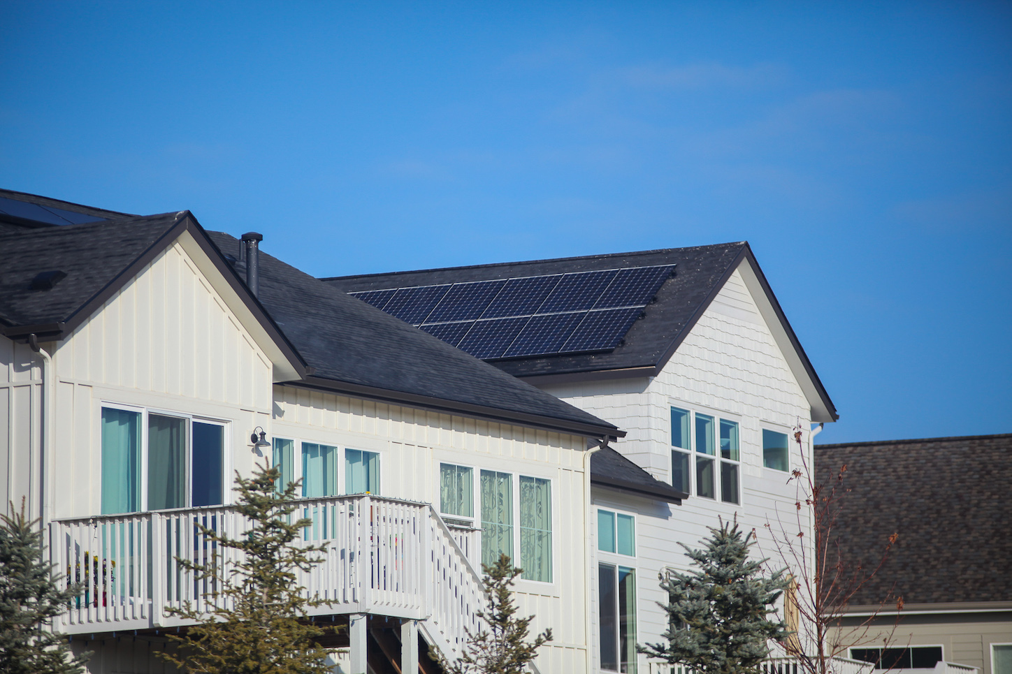 solar panels on roof