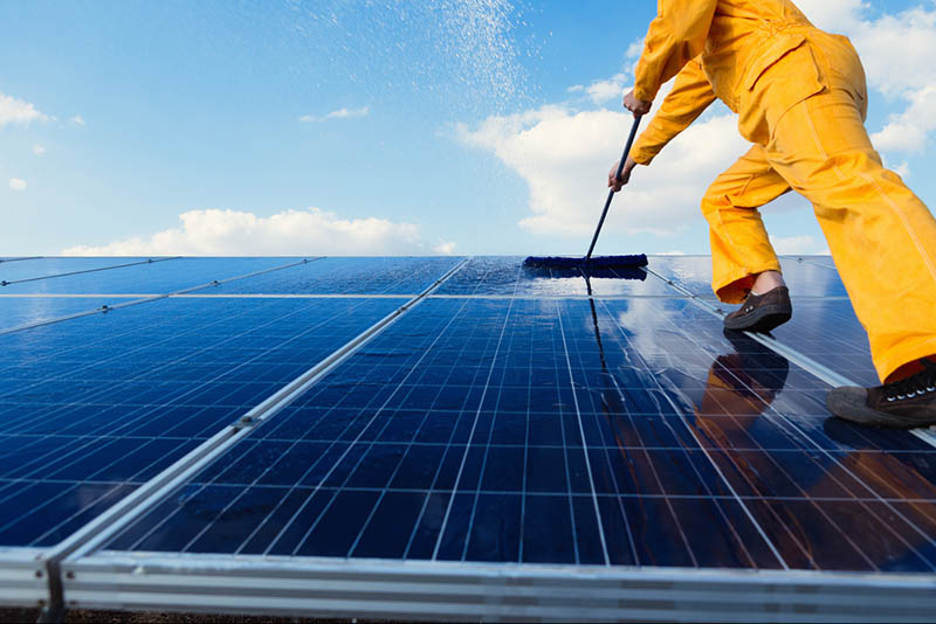 cleaning solar panels
