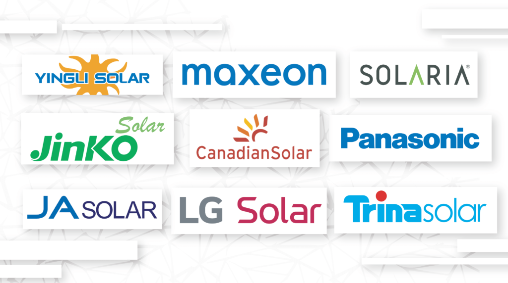 Popular and well-known solar panel brand logos