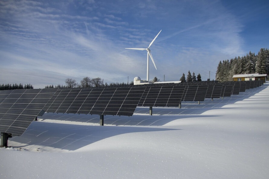 Solar Farm in Winter