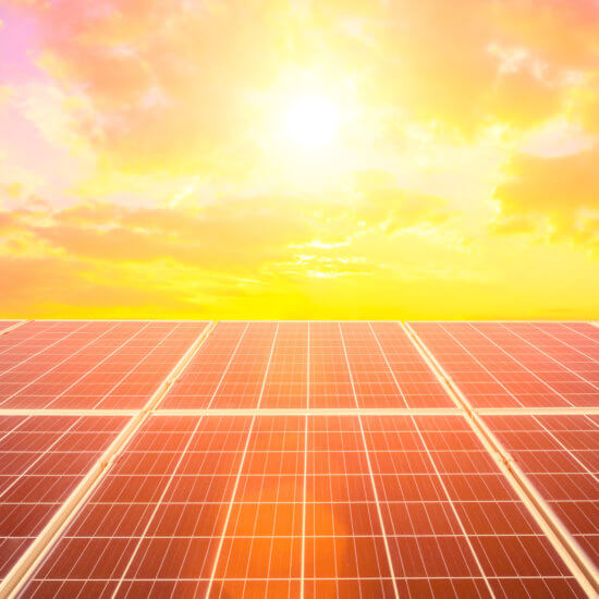solar panel sunset