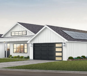 residential solar panels white modern house