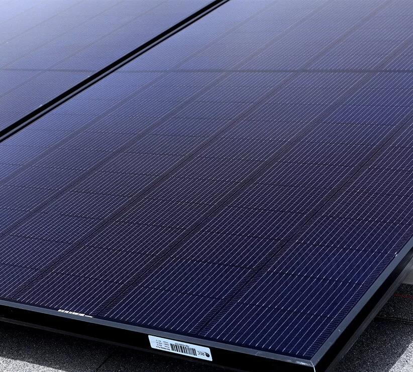 Solar panel, up close and aligned with another panel