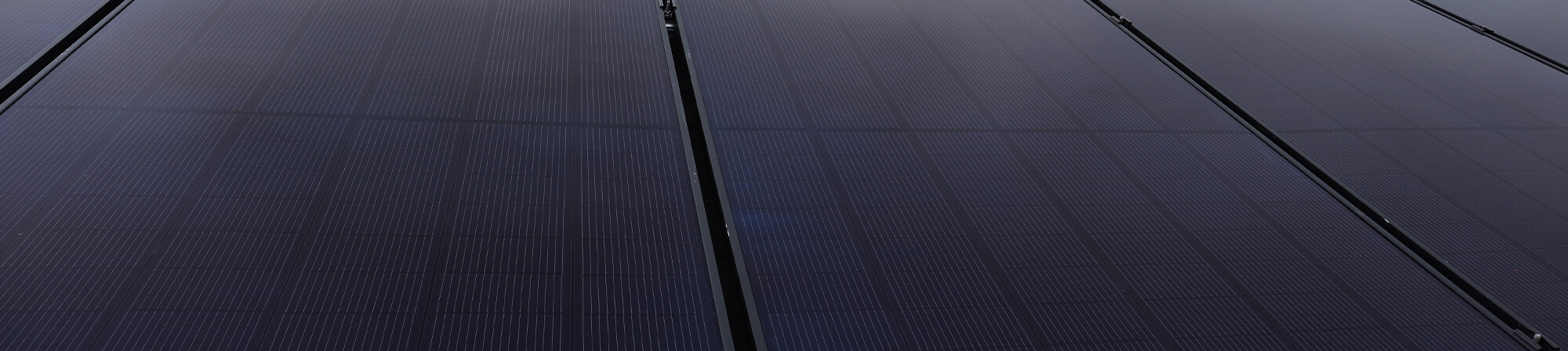 Super close view of solar panels installed horizontally
