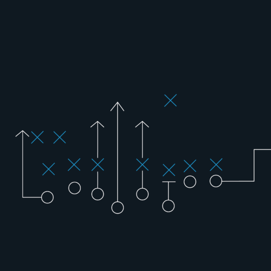 Blue Raven Solar Playbook preview featuring football plays on a dark blue background