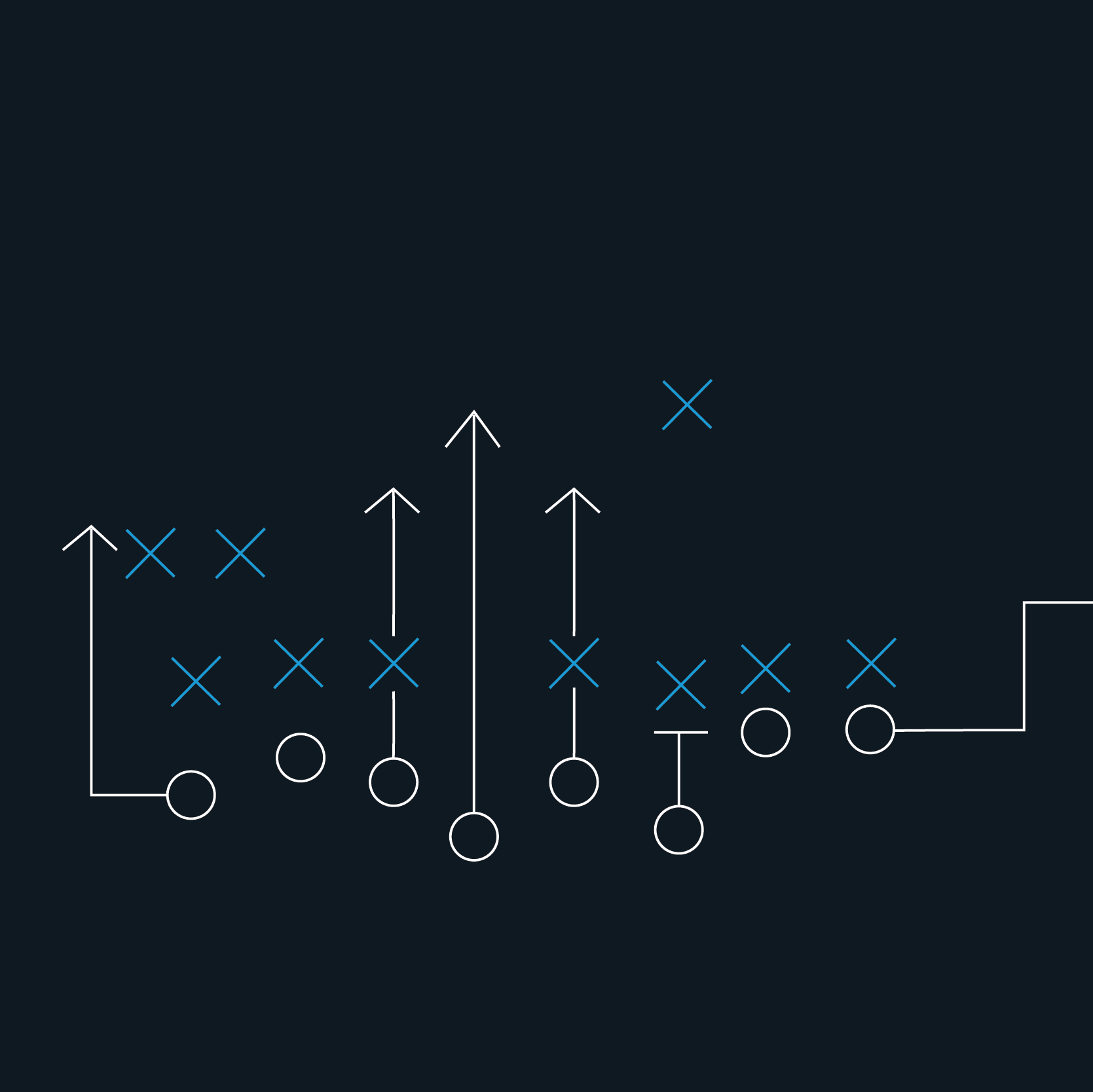 Blue Raven Solar Playbook preview featuring football plays on a dark blue background