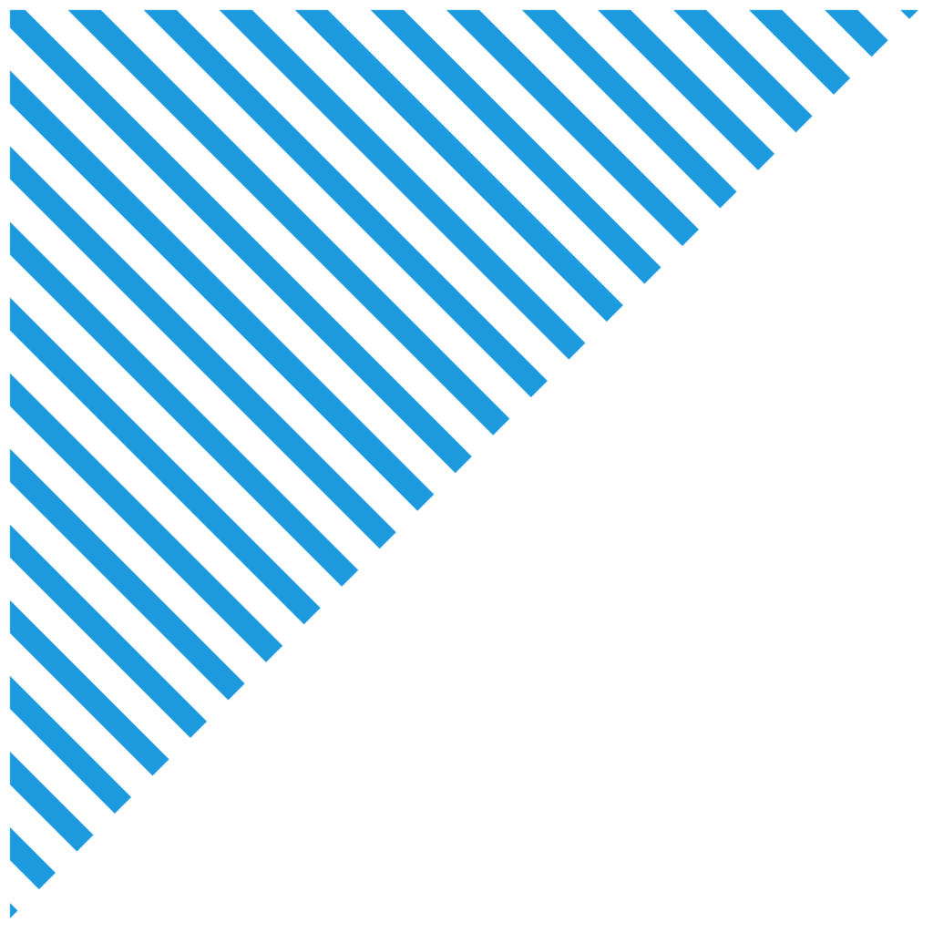 Bright blue striped triangle design