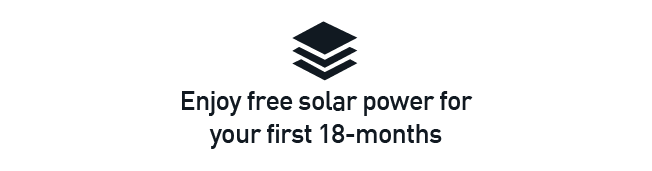 Enjoy free solar power for your first 18-months with panel icon