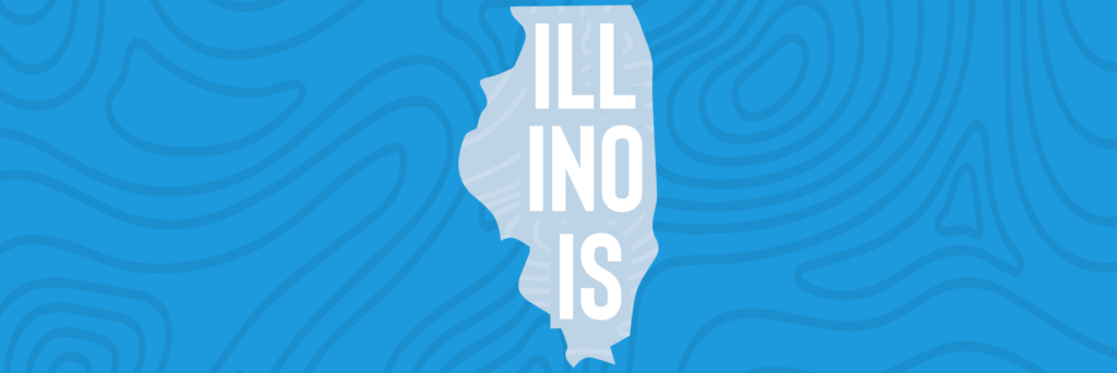 Solar Incentives to Take Advantage of Today_Illinois Silhouette of Illinois state in various shades of light blue