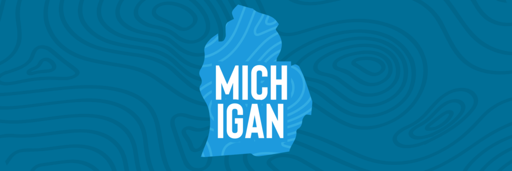 Solar Incentives to Take Advantage of Today_Michigan Silhouette of Michigan state in various shades of blue