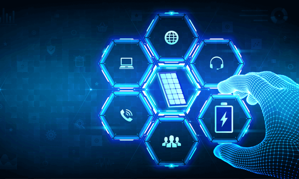 Honeycomb diagram illustrating different elements of solar panel installation