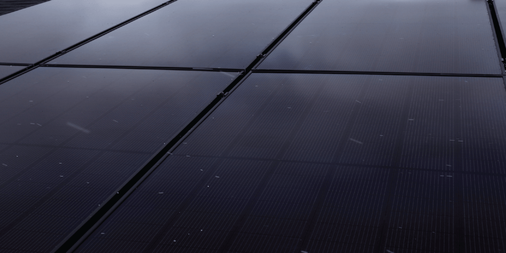 Array of solar panels, black-on-black design