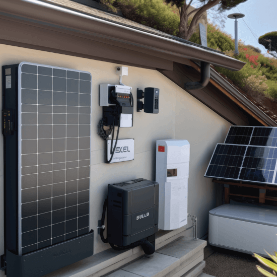 Solar technologies mounted, accompanied by other electrical components and systems