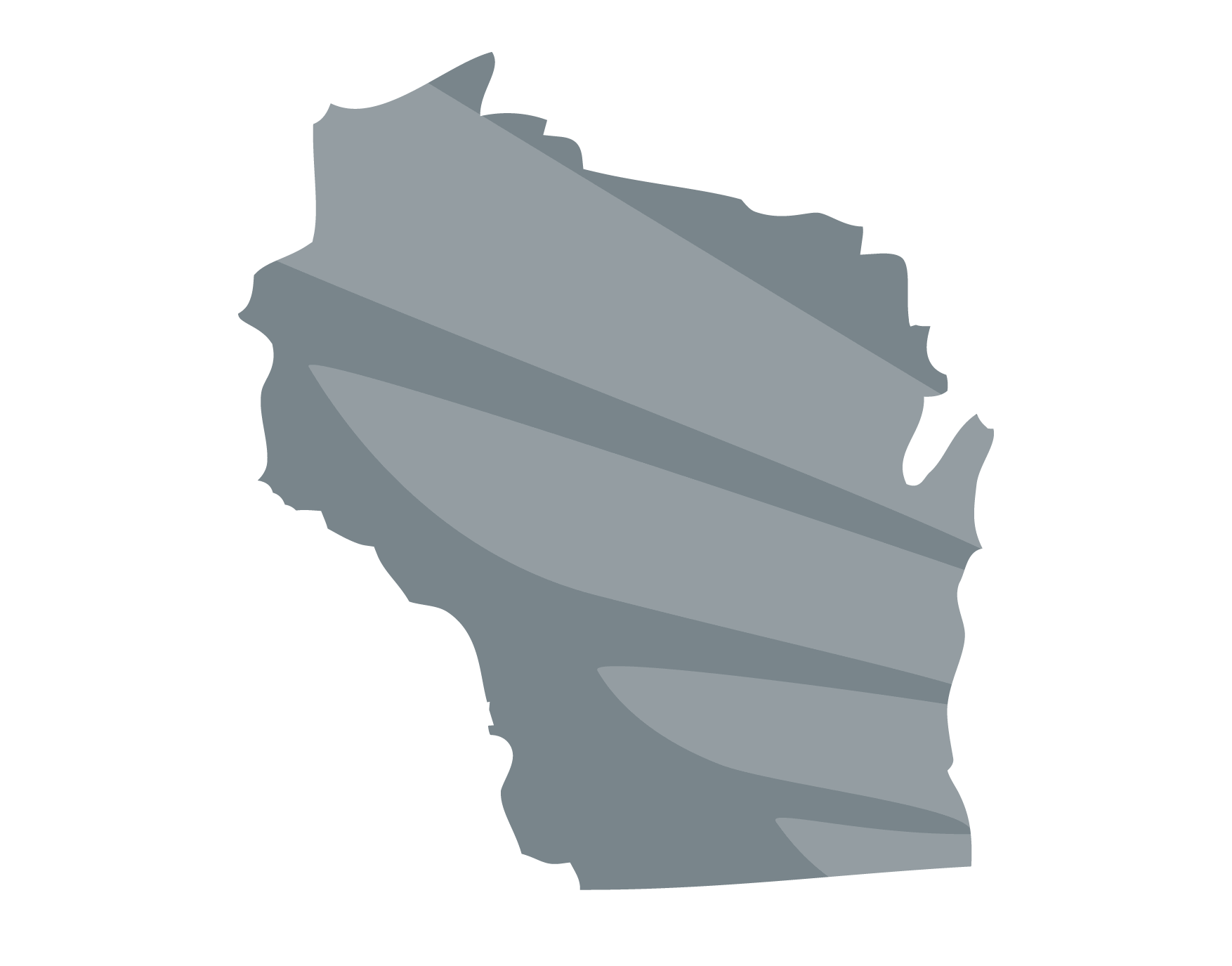 Wisconsin State-02 Wisconsin state outline in grey with Blue Raven Solar logo overlaid